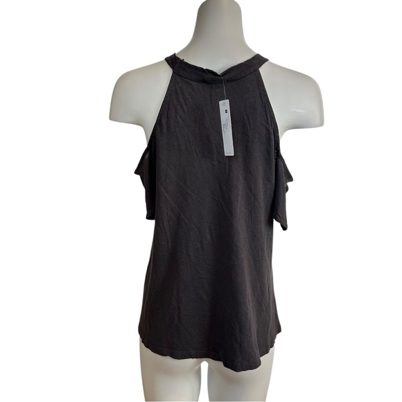 NWT LAmade Open Shoulder Distressed Look Tee T-shirt S Small Gray - Picture 5 of 8